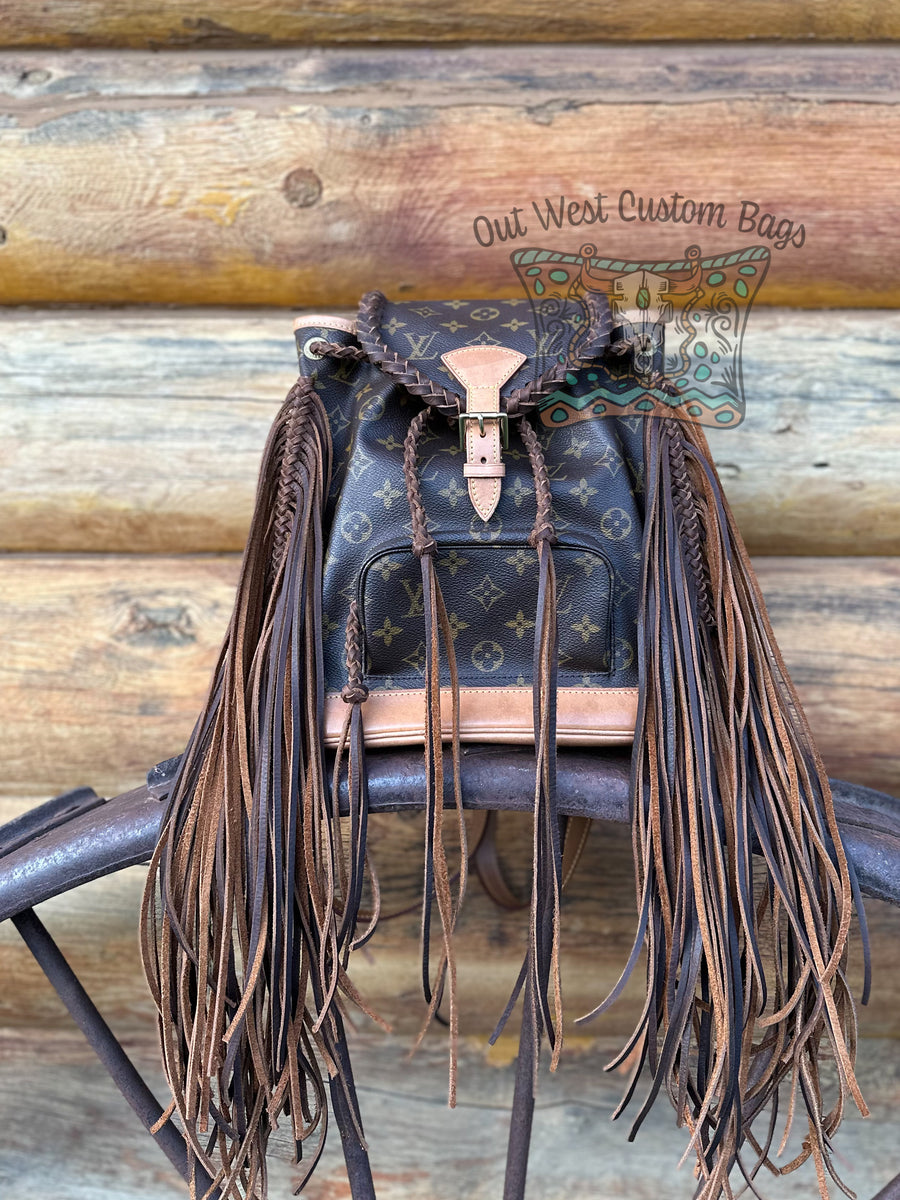 Out West Montsouris Backpack Revamped Leather Braiding and Fringe