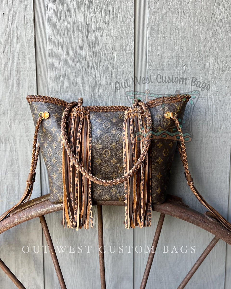 Out West Monogram Neverfull MM Revamped Extended Straps Braided Leathe –  Out West Custom Bags