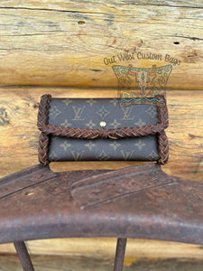 RTS Out West Leather Braided Revamped Monogram Wallet *Brown