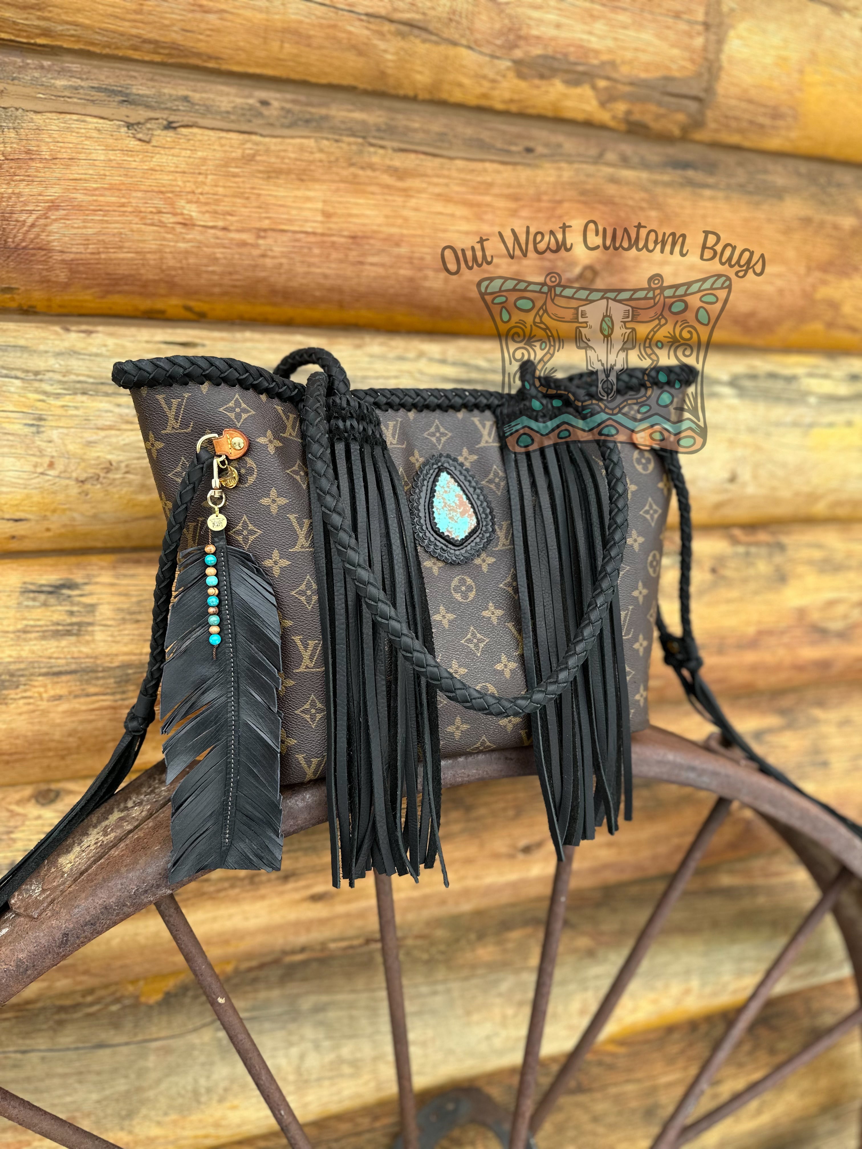 Out West Monogram Neverfull MM Revamped Turquoise Concho