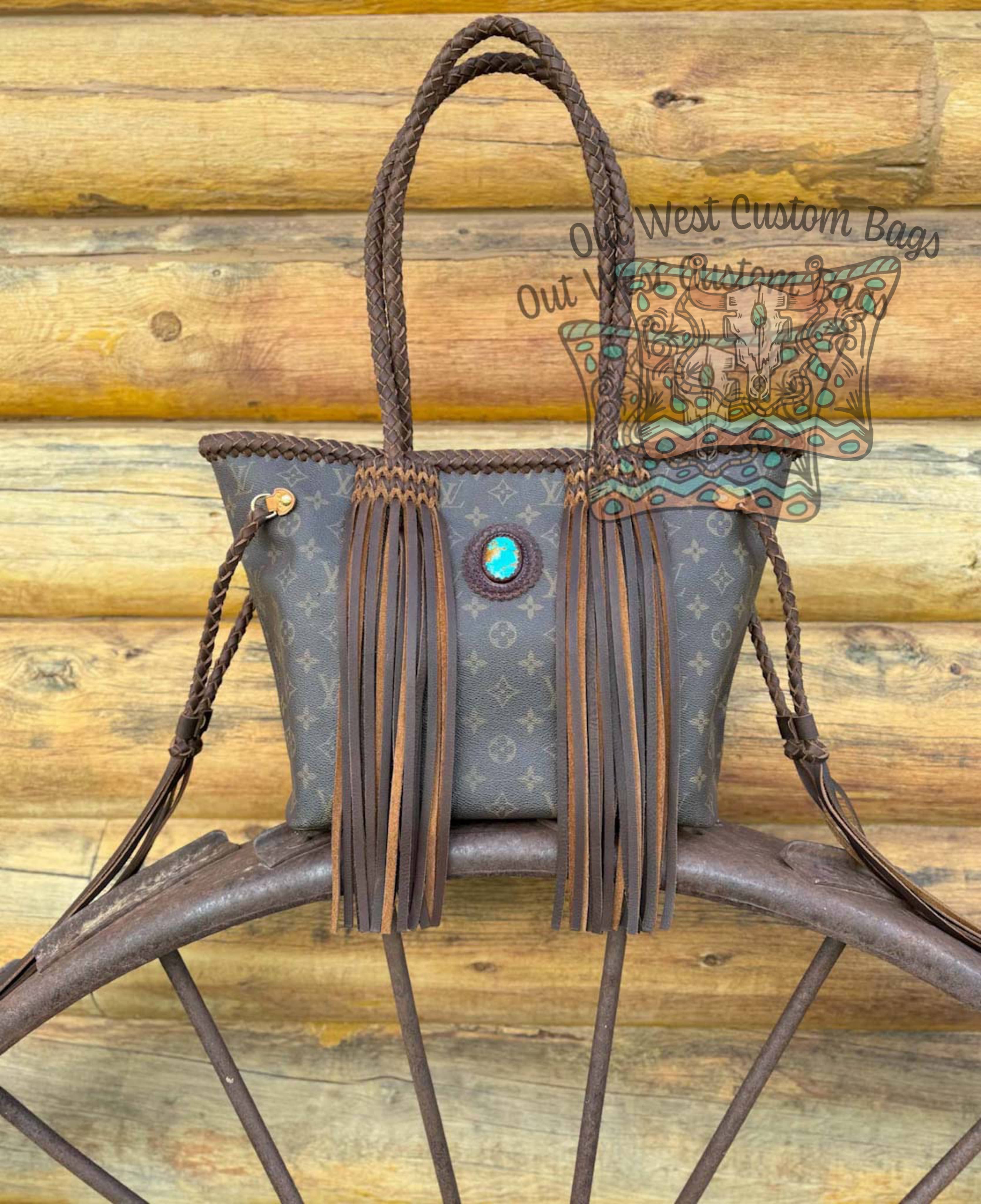 Out West Monogram Neverfull MM Revamped Turquoise Concho