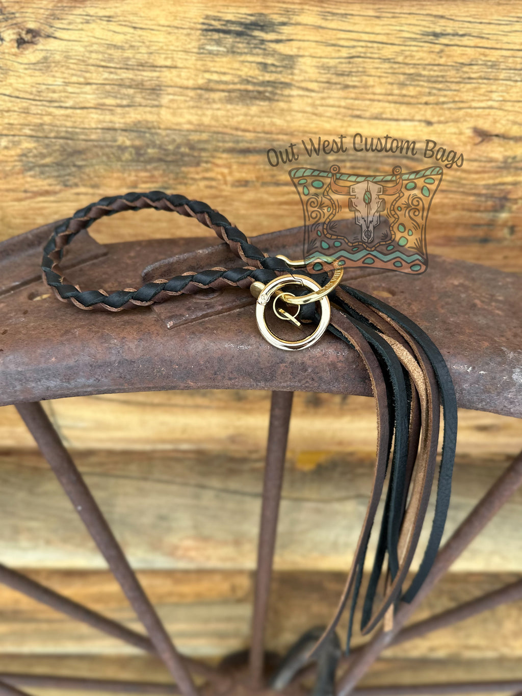 Out West Braided Wristlet Key Chain LV Brass