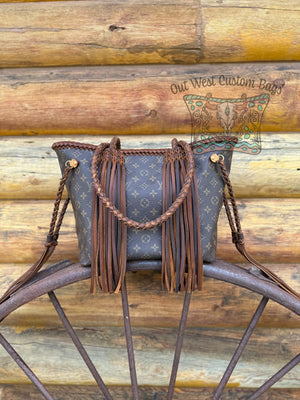 RTS Out West DE Neverfull Pouch Crossbody Brown Braid Work – Out