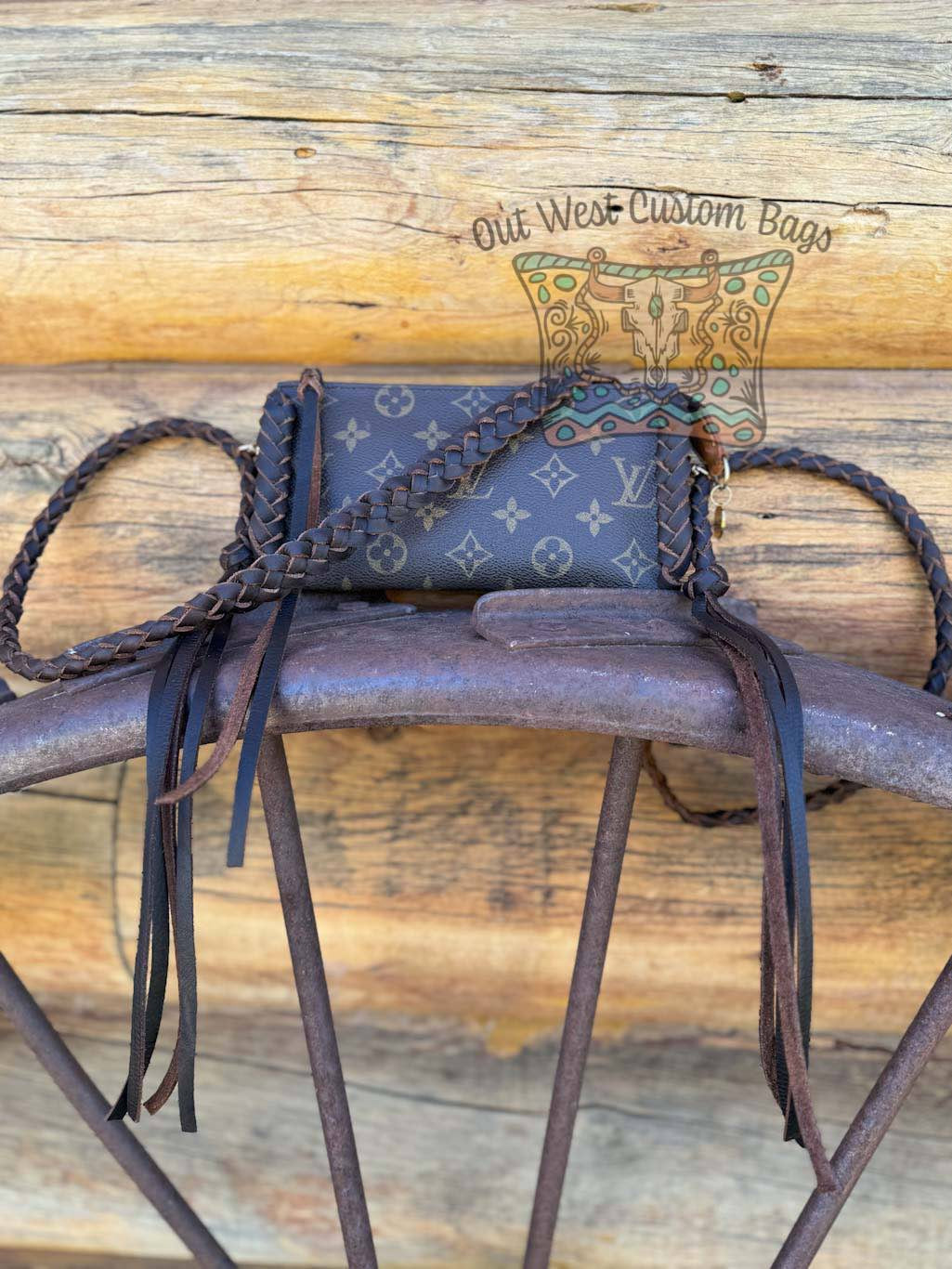 RTS Out West GM Pouch Wristlet/Crossbody Revamped Leather Braiding