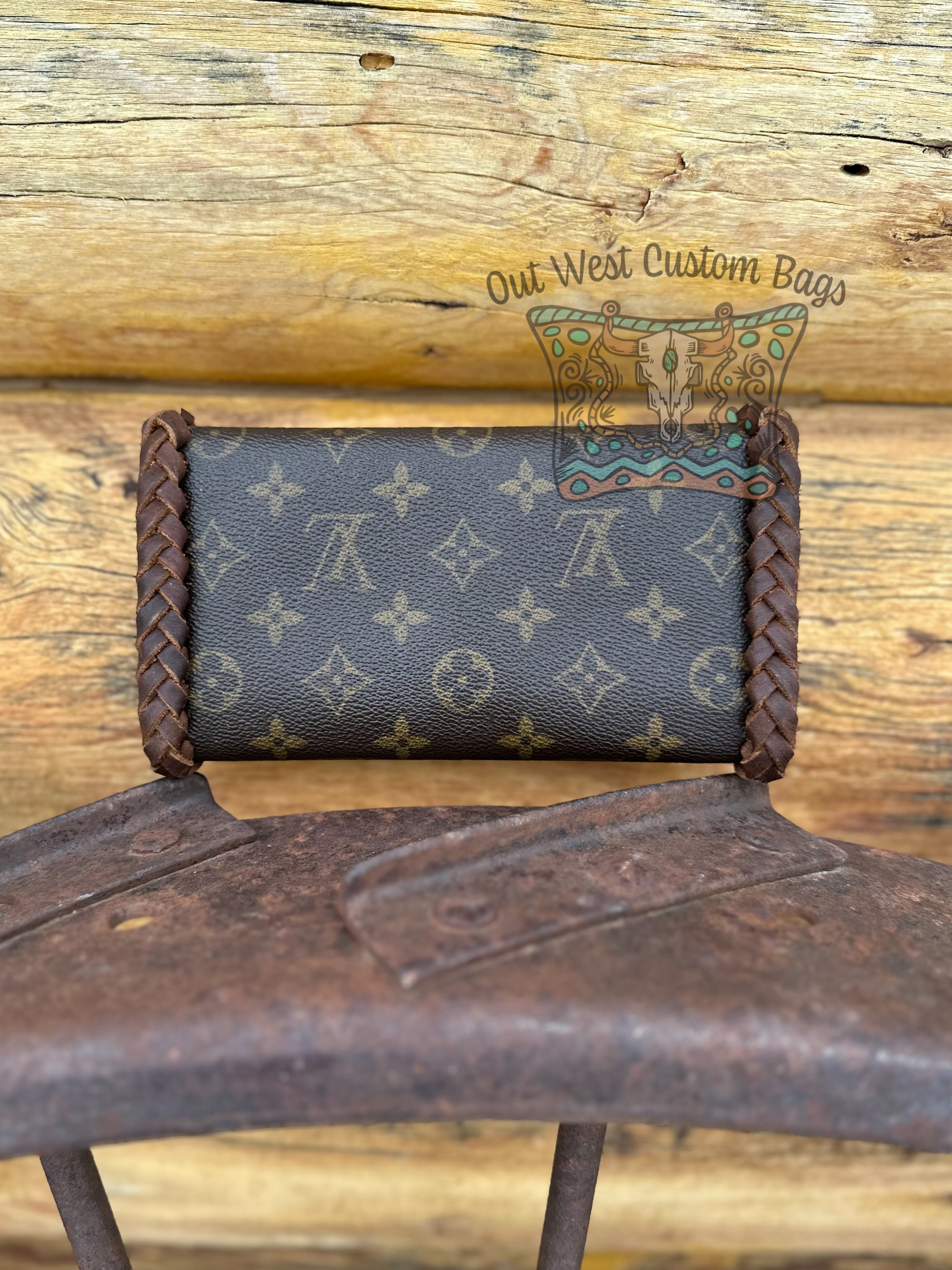 RTS Out West Leather Braided Revamped Monogram Wallet *Brown