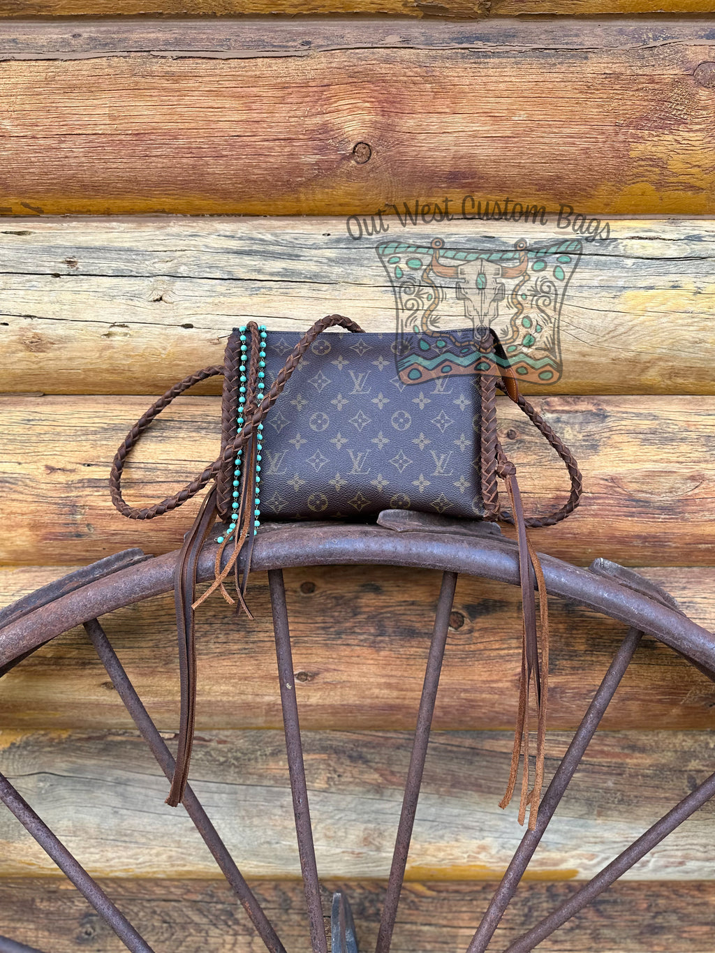 Out West GM Pouch Wristlet/Crossbody Revamped Leather Braiding