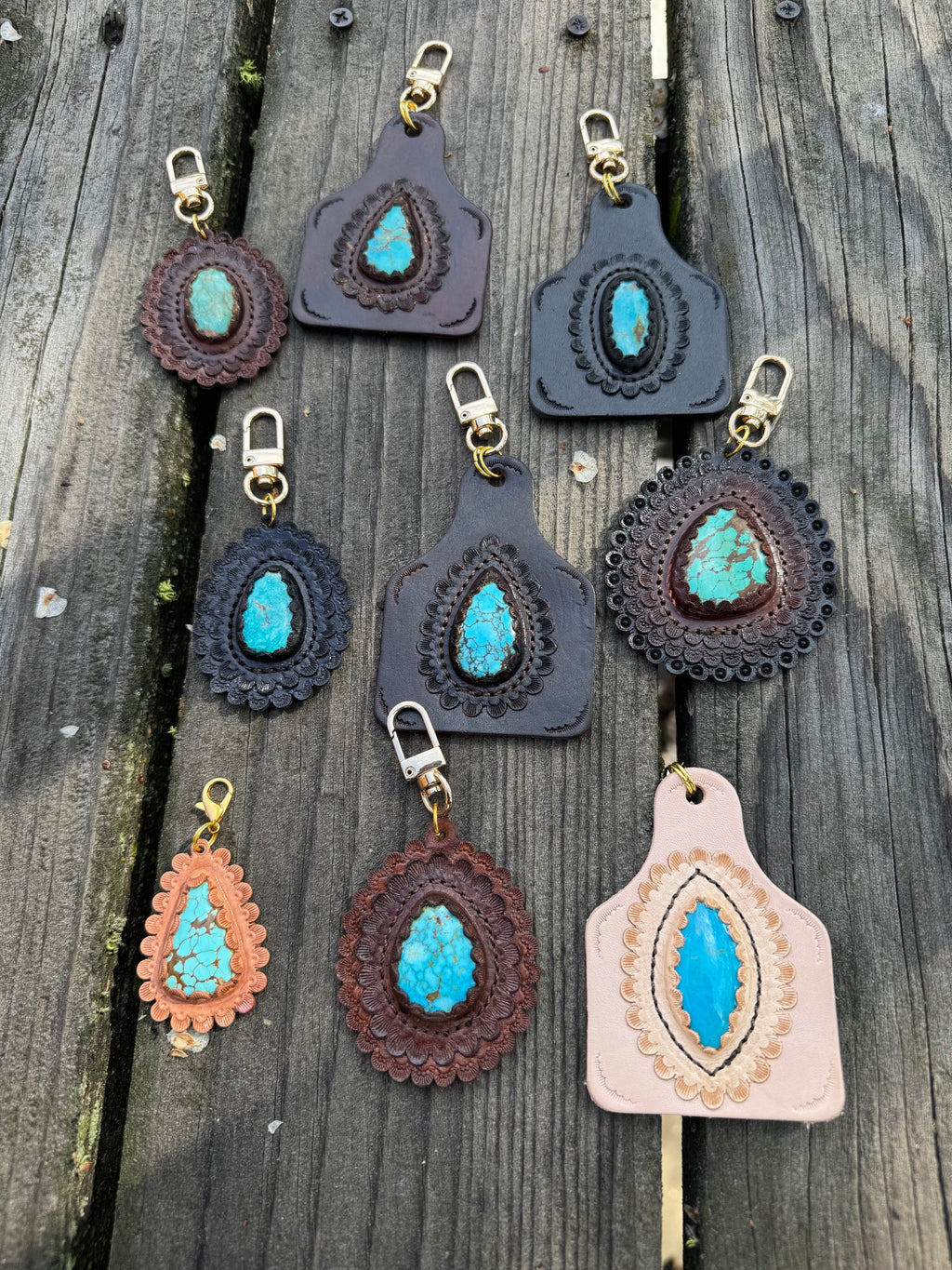 Out West Turquoise Concho Zipper Pull/Bag Charm