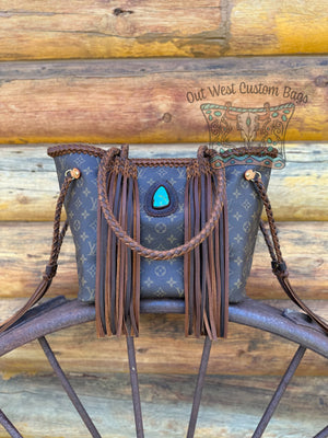 Out West Monogram Neverfull MM Revamped Turquoise Concho