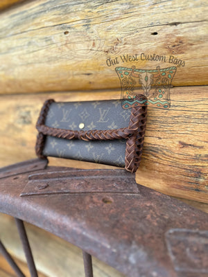 RTS Out West Leather Braided Revamped Monogram Wallet *Brown