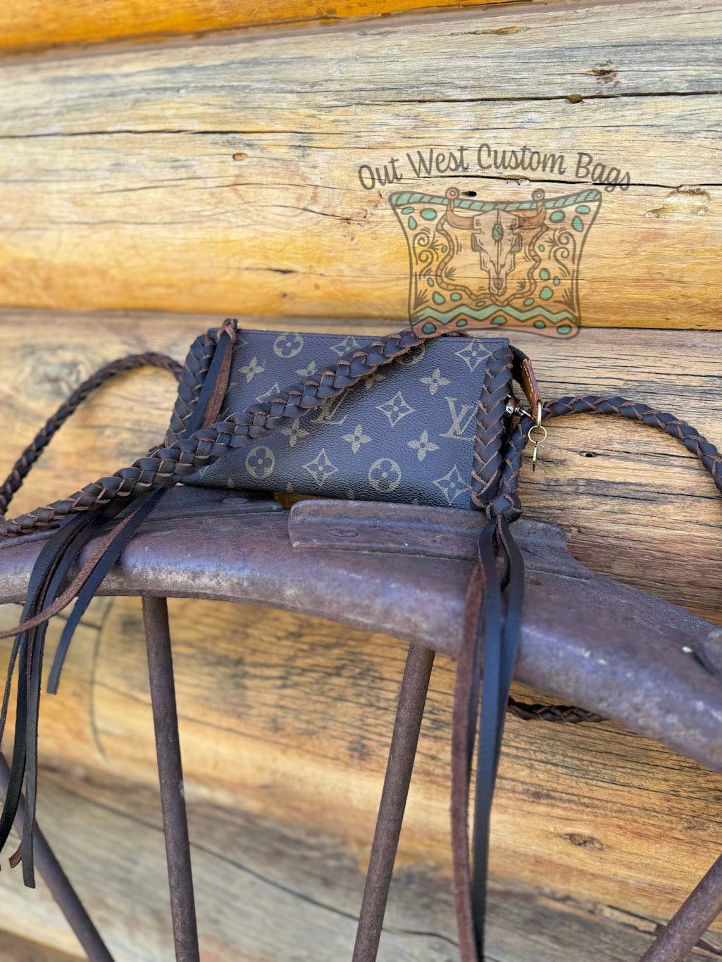 RTS Out West GM Pouch Wristlet/Crossbody Revamped Leather Braiding