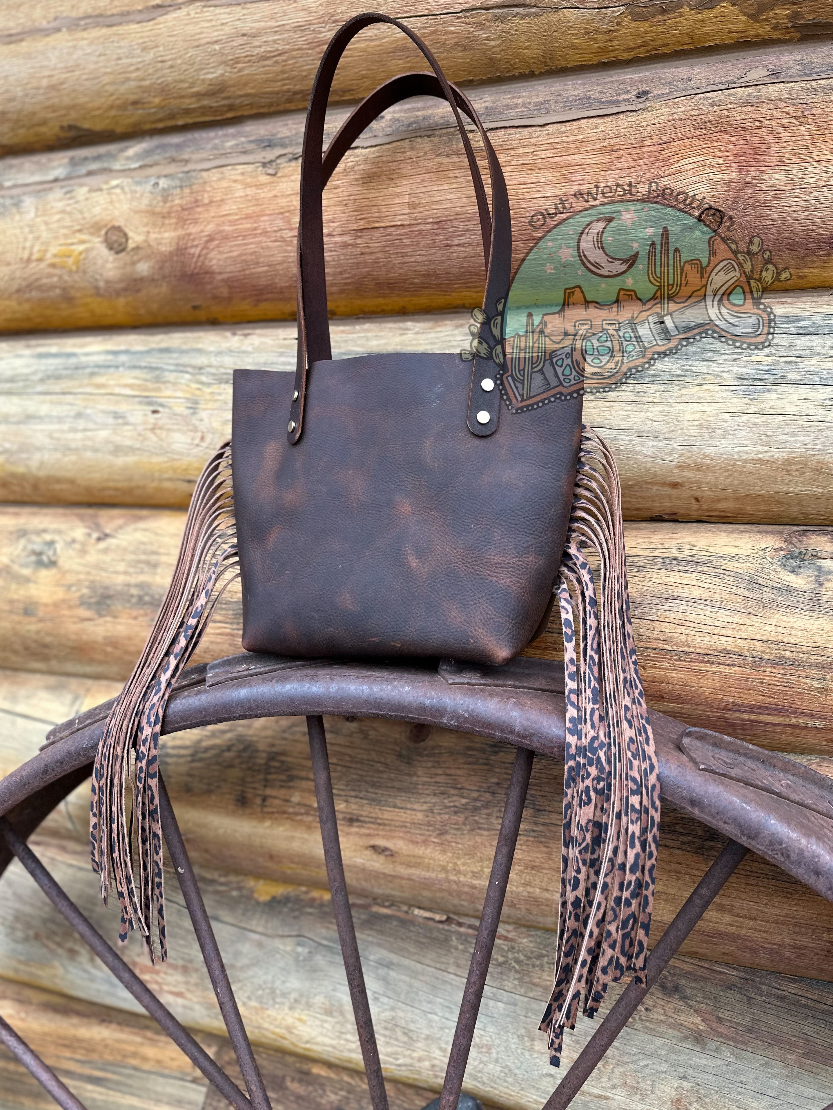 Out West Mini Leather Fringe Tote