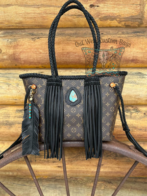 Out West Monogram Neverfull MM Revamped Turquoise Concho