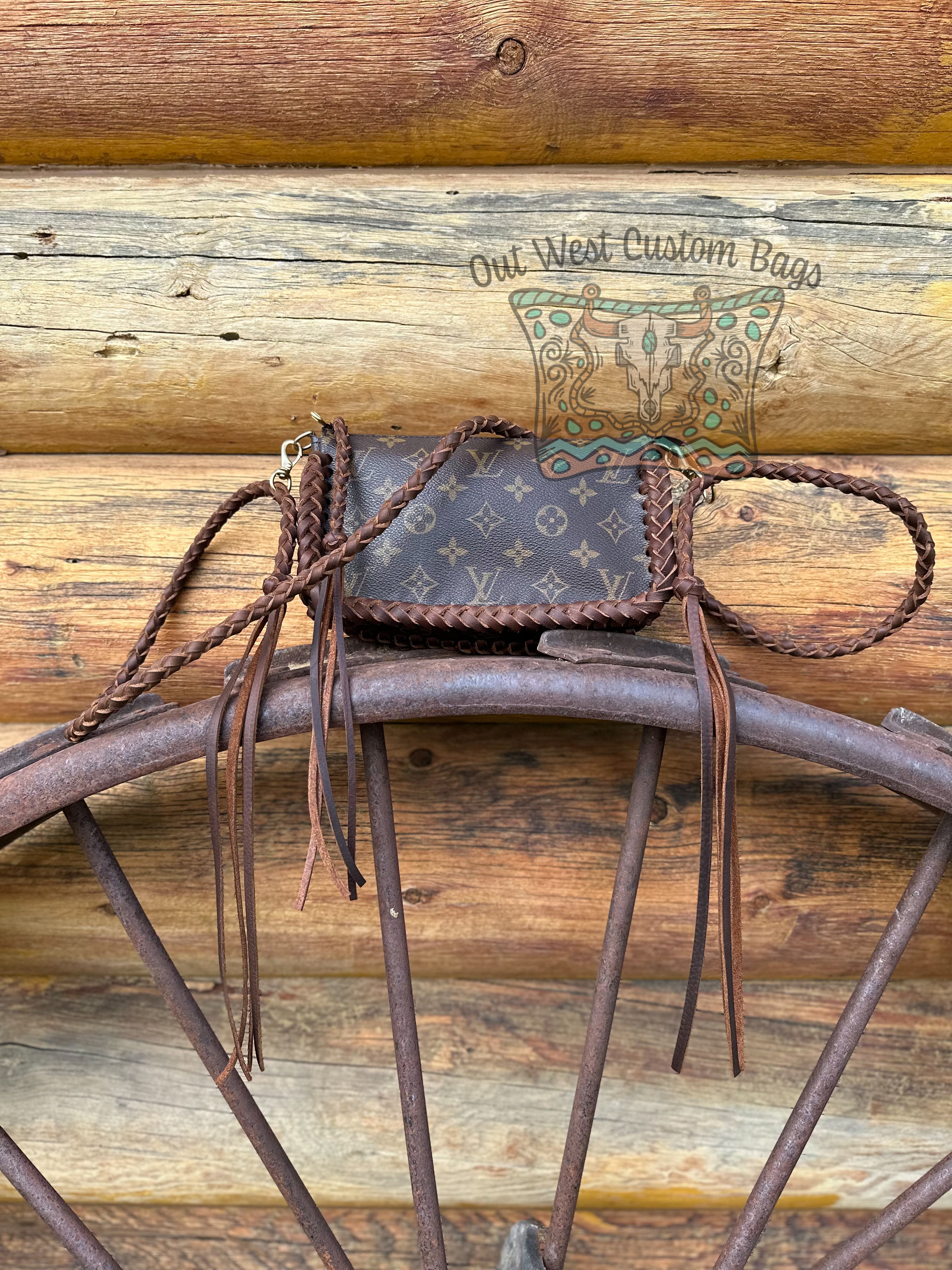 Out West GM Pouch Wristlet/Crossbody Revamped Leather Braiding