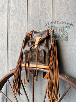 RTS Out West Montsouris Backpack Revamped Leather Braiding and Fringe