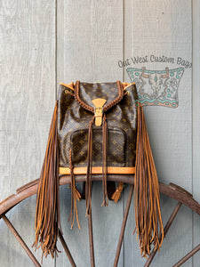 RTS Out West Montsouris Backpack Revamped Leather Braiding and Fringe