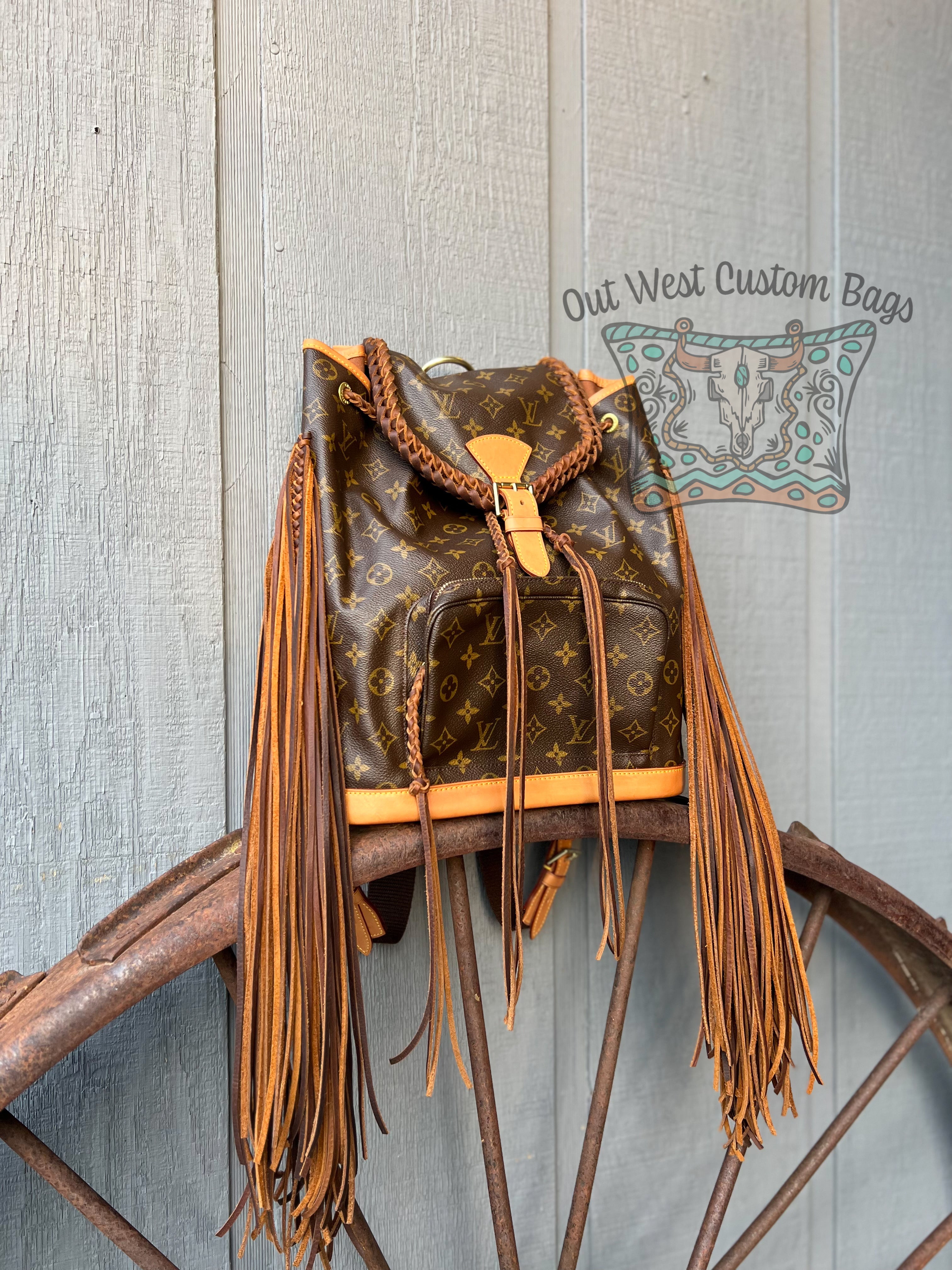 Out West Montsouris Backpack Revamped Leather Braiding and Fringe