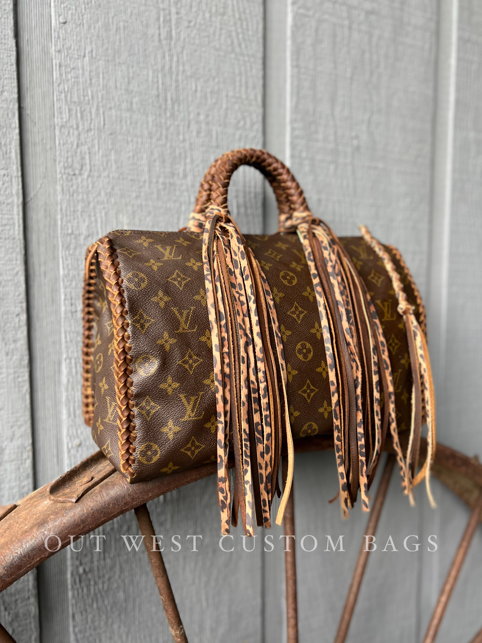 Fringed Louis Vuitton  Louis vuitton handbags speedy, Leather work bag,  Western purses