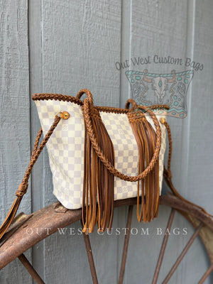 Custom Louis Vuitton Neverfull Bag - Damier Azur - Design Custom Bags